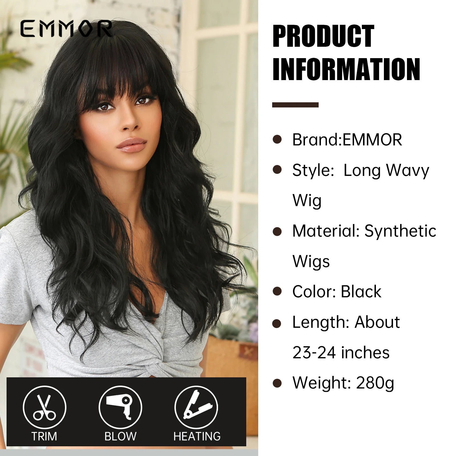 Black Long Wave Wigs