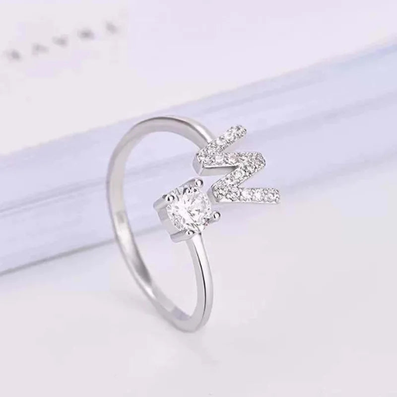 Letter Open Finger Rings