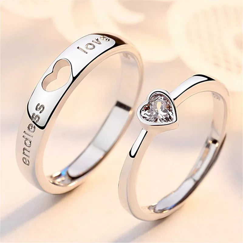 Matching Heart Couple Ring