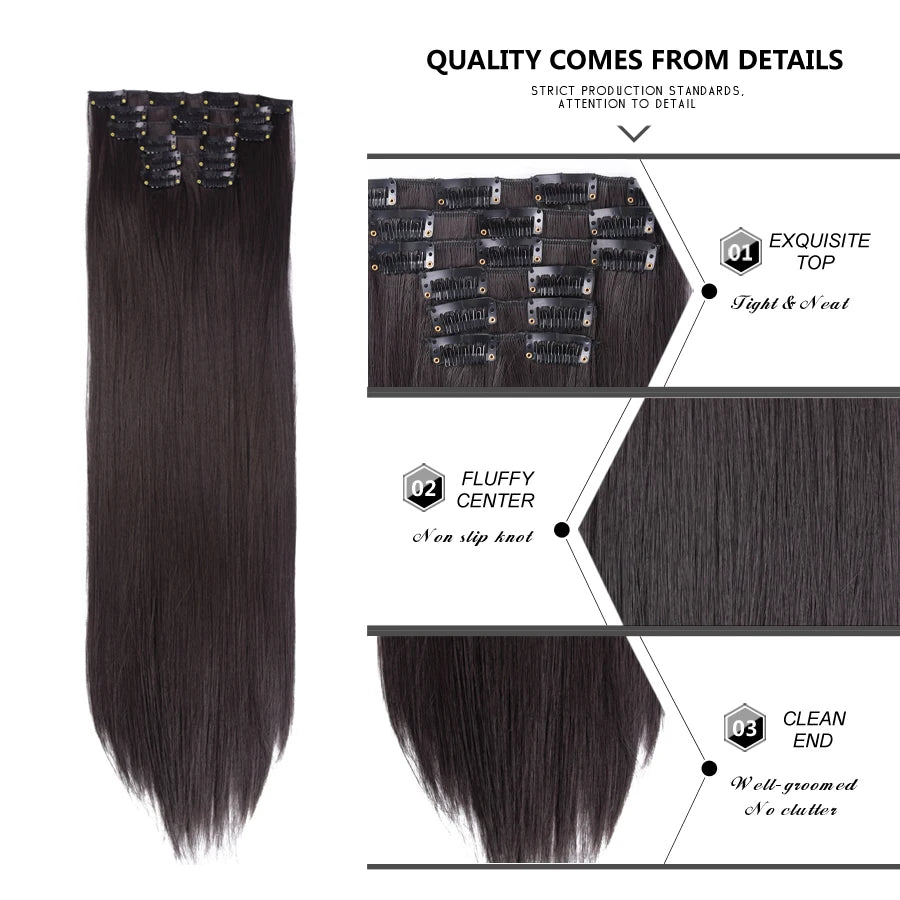 Synthetic Clip On Hair Extension