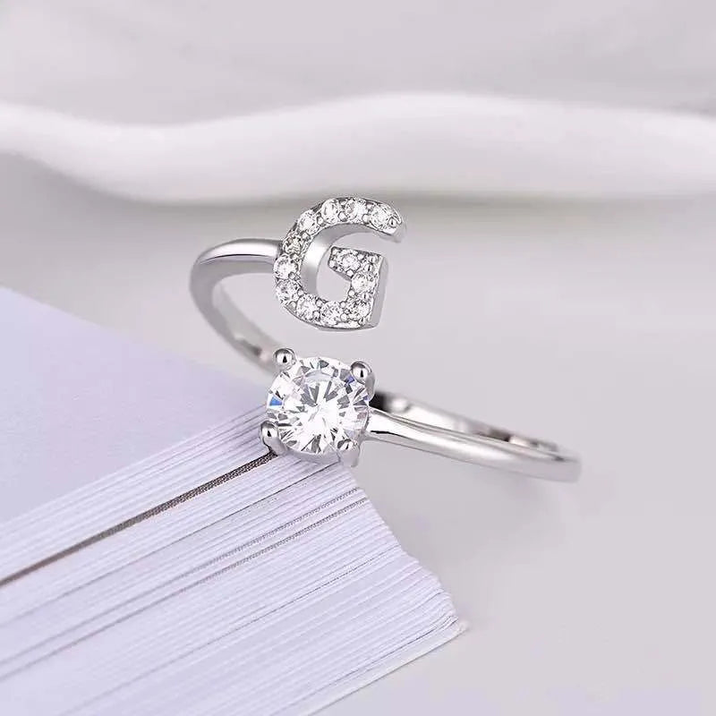 Letter Open Finger Rings