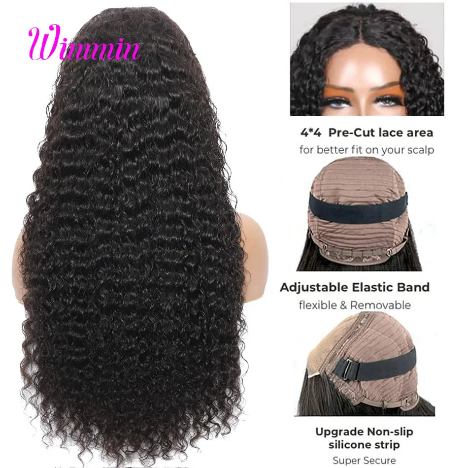 4x4 Lace Closure Wig Wear and Go Glueless Human Hair Wig 13x4 13x6 Frontal Wigs Deep Wave Glueless Wig Human Hair Ready to Wear