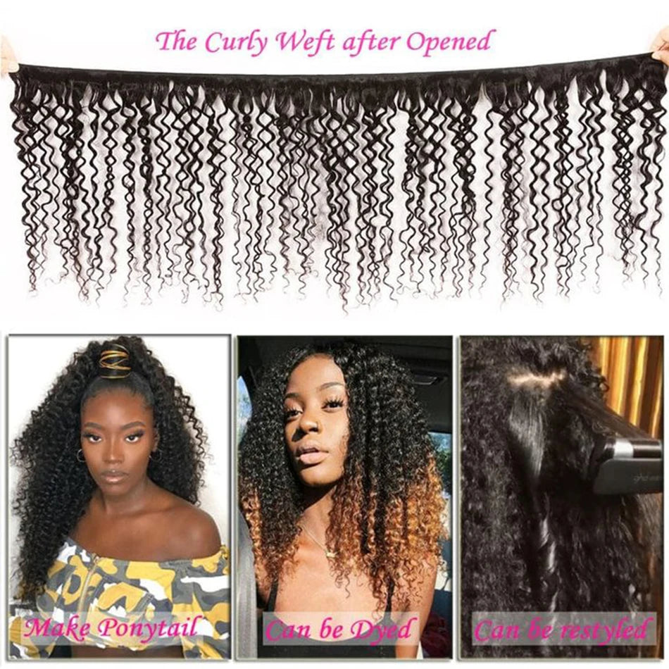 Kinky Curly Human Hair Extensions