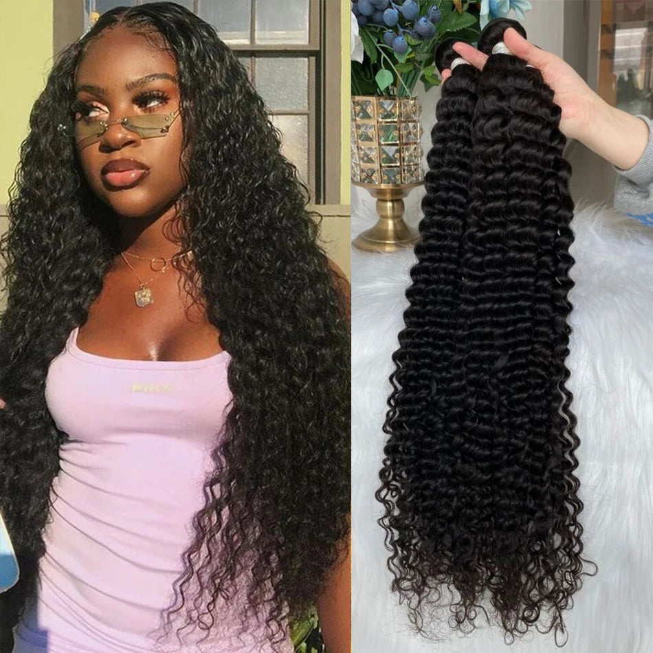 Kinky Curly Human Hair Extensions