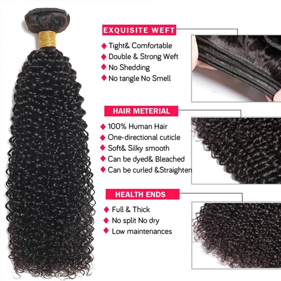 Kinky Curly Human Hair Extensions