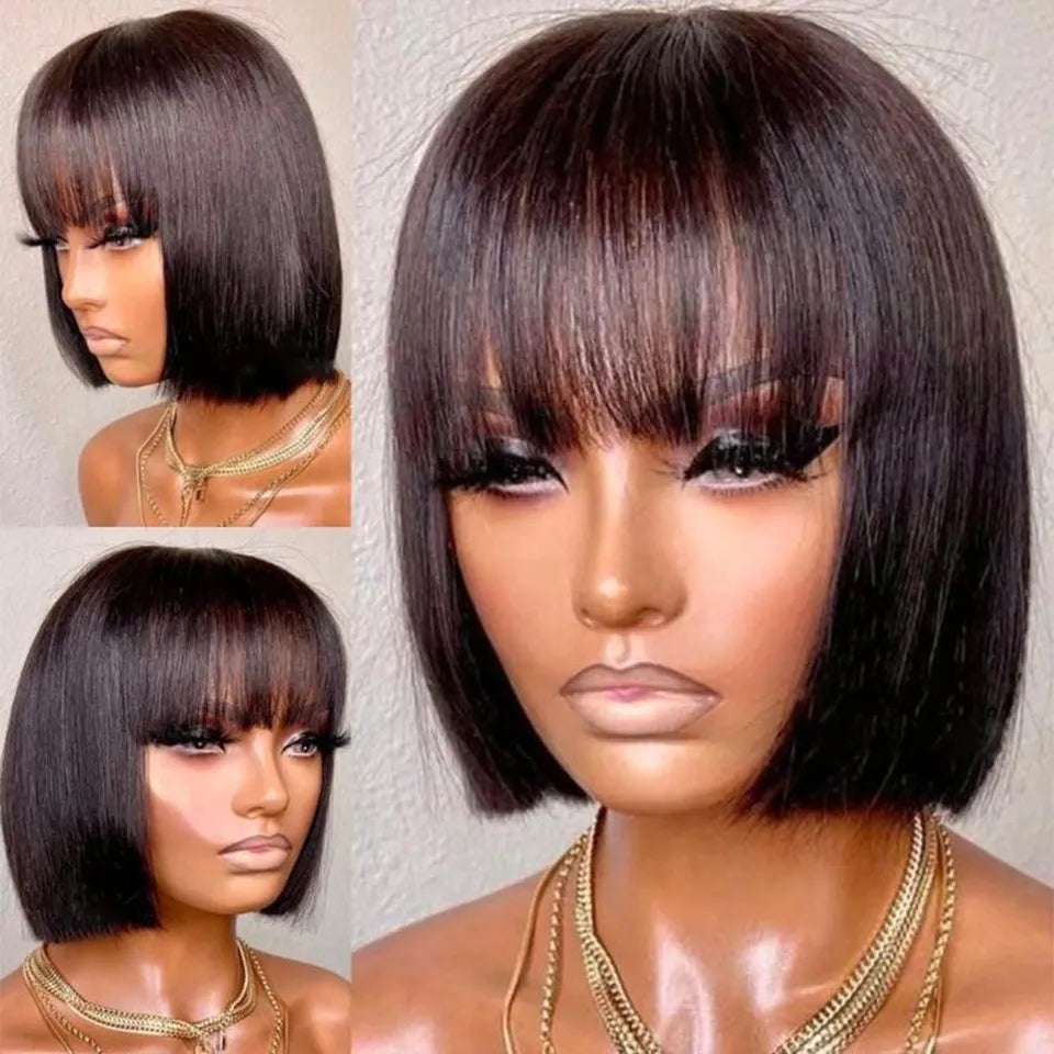 Brazilian Hair Wig with Bangs