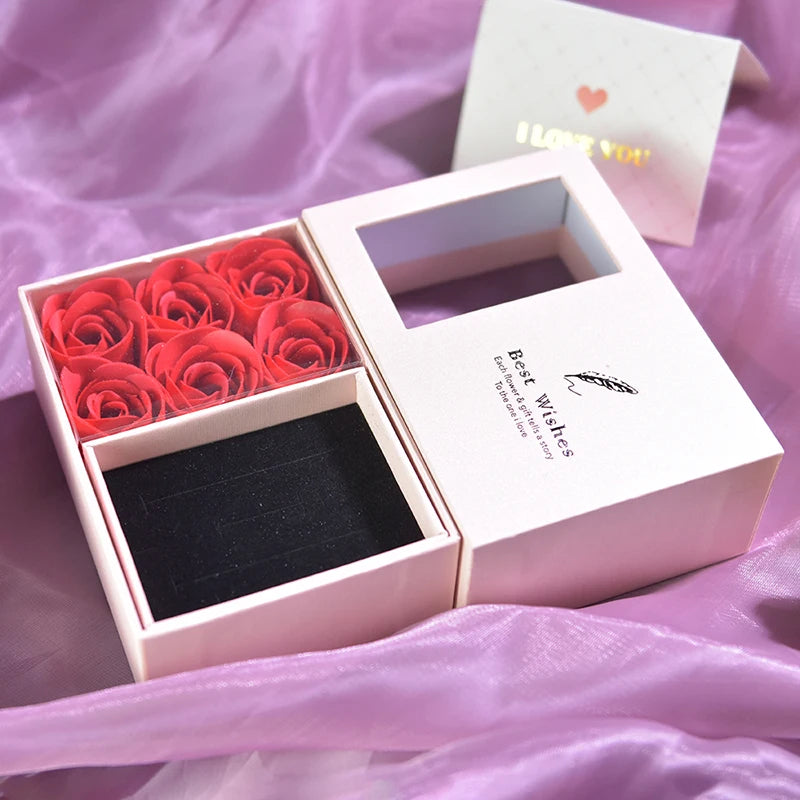 Rose Gift Box Soap Flower Artificial Rose Storage Box for Valentines Day Gifts