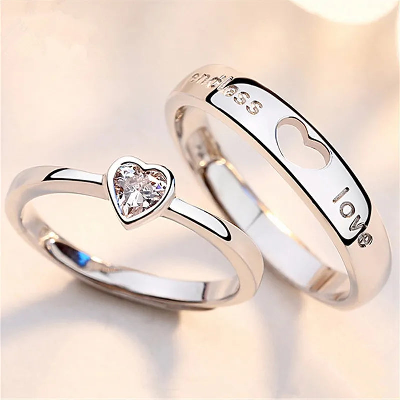 Matching Heart Couple Ring