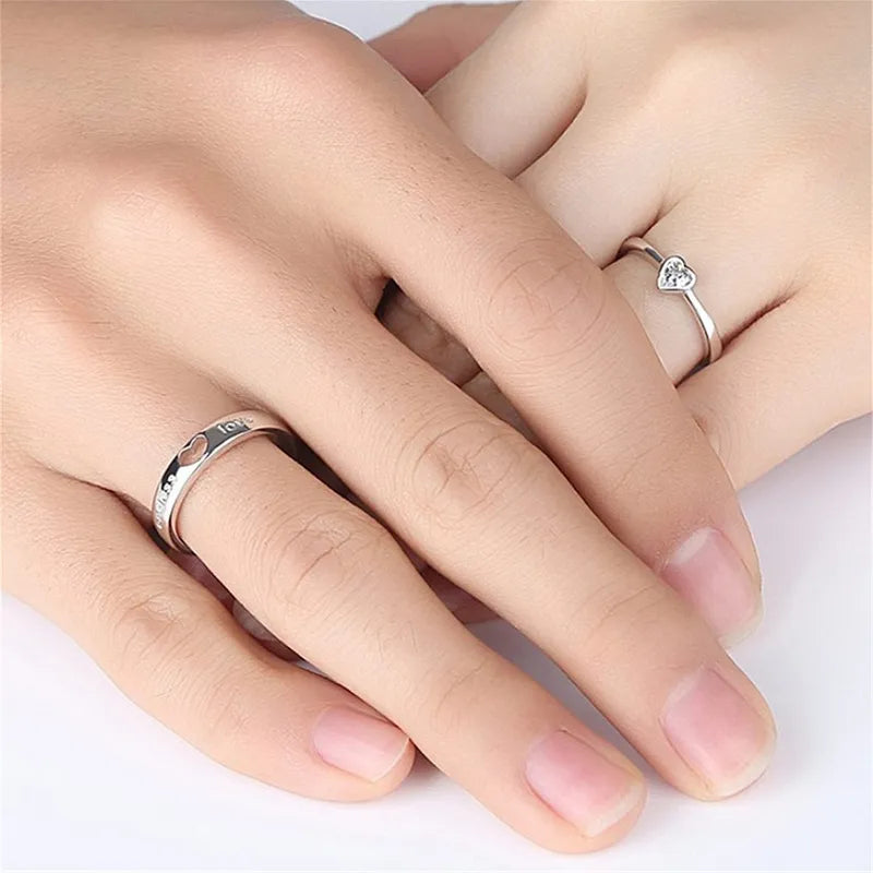 Matching Heart Couple Ring